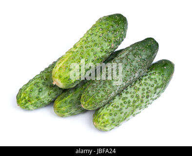 Heap of cucumbers isolated on white background Stock Photo