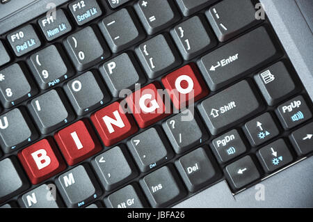 Red bingo key on keyboard Stock Photo