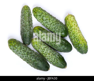 Heap of cucumbers isolated on white background Stock Photo