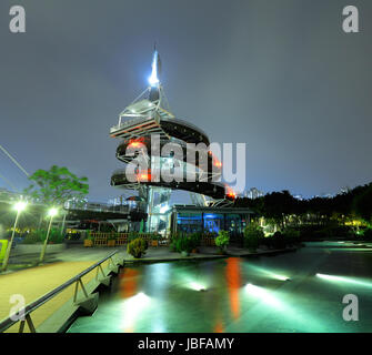 Waterfront park in Taipo at night Stock Photo