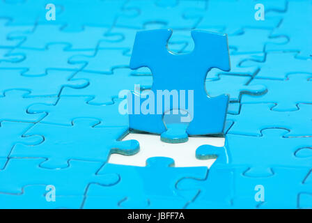 blue puzzles for background. business concept Stock Photo
