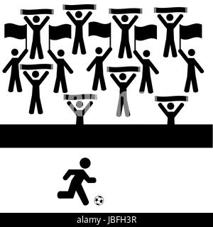 A vector illustration of soccer fans in a stadium Stock Vector Art ...