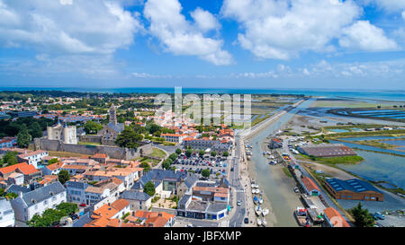 Aerial view of Noirmoutier en l'ile on Noirmoutier island, Vendée, France Stock Photo