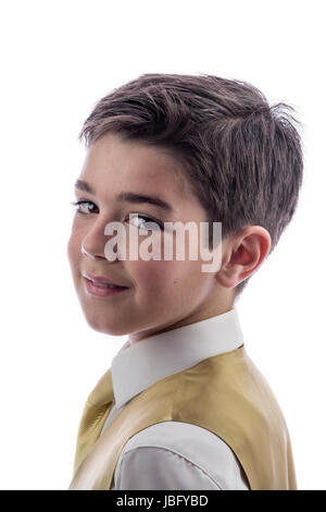 A young boy celebrating his First Holy Communion Stock Photo
