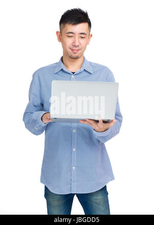 Man using laptop Stock Photo