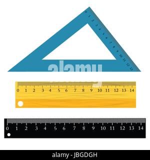 colorful illustration with  set of rulers on a white background for your design Stock Photo