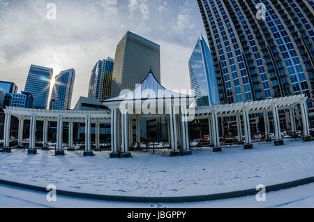 rare winter scenery around charlotte north carolina Stock Photo