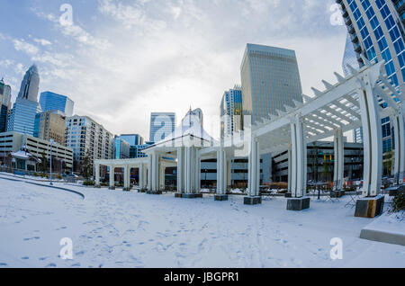 rare winter scenery around charlotte north carolina Stock Photo