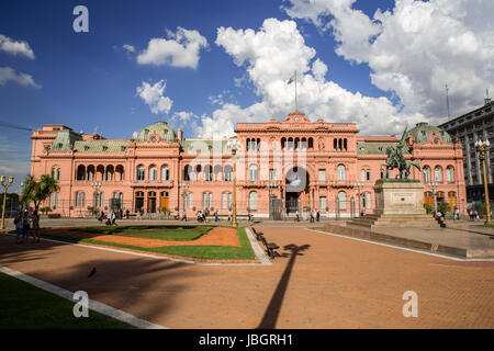 Presidental Palace where Evita Parone gave her famous speech in Buenos Aires, Argentina Stock Photo
