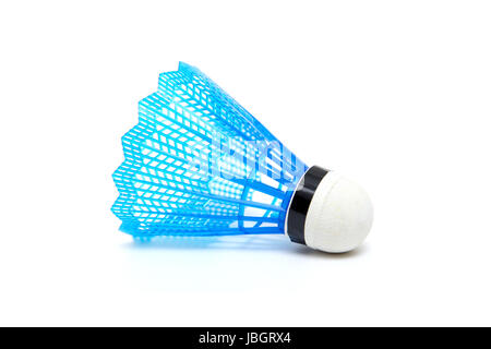 Blue badminton shuttlecock isolated on white background Stock Photo