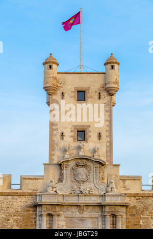Outer walls that separate the old quarter and the modern zone of the city of Cadiz, Spain Stock Photo