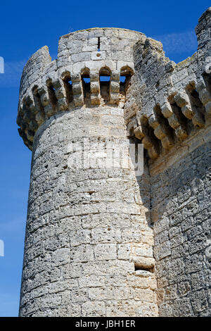 Castle of the Franco de Toledo, Villafuerte of Esgueva, Valladolid Spain Stock Photo