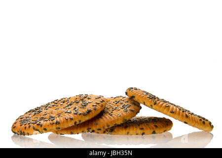 traditional Chinese sesame biscuit isolated on the white background Stock Photo