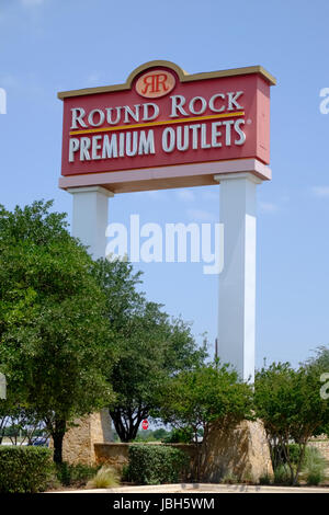 Large sign of outlet shopping mall Stock Photo