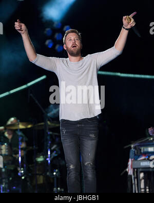 Nashville, Tennessee; USA. 10th June, 2017. Singer CHARLES KELLEY of the band Lady Antebellum performs at Nissan Stadium as part of the 2017 CMA Music Festival that is taking place in downtown Nashville. The four day country music festival will attract thousands of fans from around the world to see a variety of artist on multiple stages. Copyright 2017 Jason Moore. Credit: Jason Moore/ZUMA Wire/Alamy Live News Stock Photo