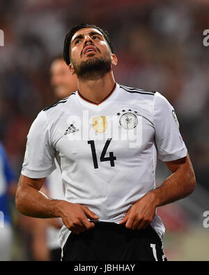 Nuremberg, Germany. 10th June, 2017. Germany's Emre Can reacts during the World Cup qualifying group C soccer match between Germany and San Marino in Nuremberg, Germany, 10 June 2017. Photo: Peter Kneffel/dpa/Alamy Live News Stock Photo