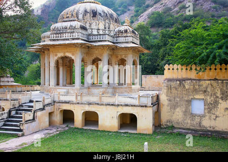 Royal cenotaphs in Jaipur, Rajasthan, India. They were designated as the royal cremation grounds of the mighty Kachhawa dynasty. Stock Photo