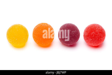 Four round jelly candy sugar. Isolate on white Stock Photo - Alamy