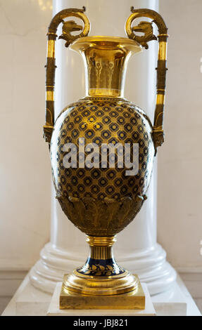 Vintage brass vase Hermitage Museum, St. Petersburg, Russia. Stock Photo