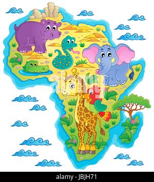 Africa map theme image 1 - picture illustration. Stock Photo
