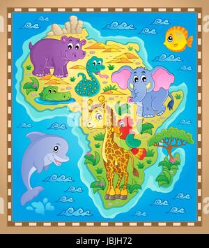 Africa map theme image 2 - picture illustration. Stock Photo