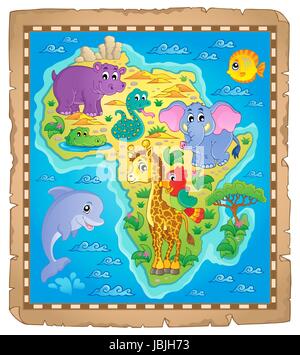 Africa map theme image 3 - picture illustration. Stock Photo