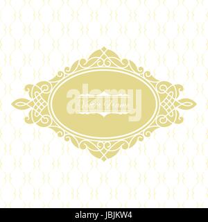 Decorative frame with place for text. Stylish invitation card. Elegant greeting card. Vector element of graphic design Stock Vector