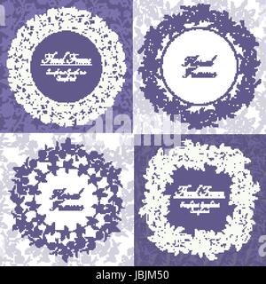 Set of floral stylish frames. Greeting cards. Wedding invitations. Retro style. Vector logo template, labels and badges Stock Vector