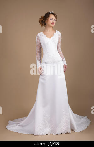 Graceful Exquisite Auburn Bride in Wedding Dress