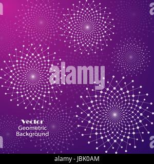 Geometric pattern with connected lines and dots. Stock Vector