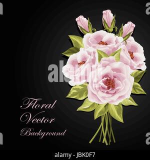 Beautiful bouquet of roses Stock Vector
