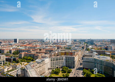 Berlin, Germany - june 9, 2017: Skyline of Berlin city with tv tower on a summer day in Berlin, Germany - Cityscape aerial Stock Photo