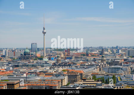 Berlin, Germany - june 9, 2017: Skyline of Berlin city with tv tower on a summer day in Berlin, Germany Stock Photo