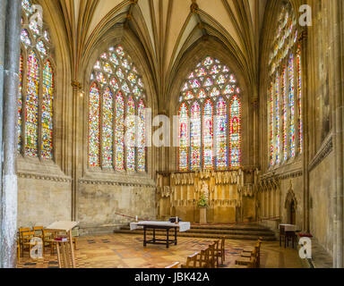 8 June 2017: Wells, Somerset, England - The Lady Chapel at the East end of Wells Cathedral, Wells, Somerset, England, UK Stock Photo