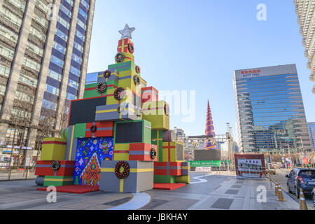 Dec 16, 2016 Cheonggyecheon Stream in Seoul Stock Photo