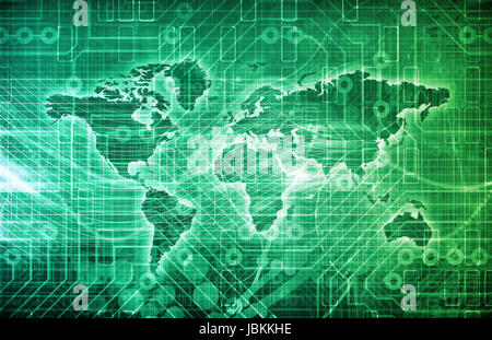 Telecommunications Mobile Data Grid as a Concept Stock Photo