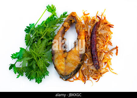 One slice of Hilsha fish fry, Dhaka, Bangladesh. Stock Photo