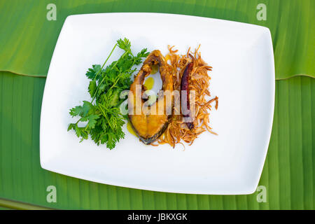 One slice of Hilsha fish fry, Dhaka, Bangladesh. Stock Photo