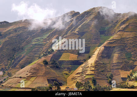 Clouds on the fields of Zumbahua in Ecuadorian Altiplano. Highland Andes near Quilotoa lagoon, South America Stock Photo