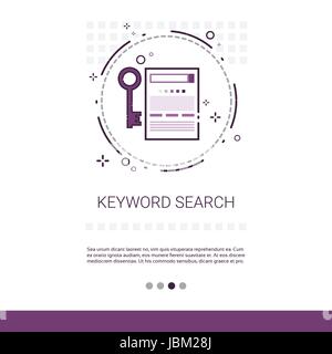 Keywording Search Web Optimization Banner With Copy Space Stock Vector