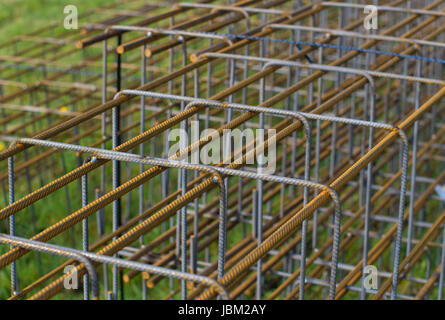 steel mattress used for concrete rebar in the construction industry Stock Photo