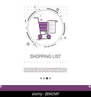 Cart Online Shopping List Web Banner With Copy Space Stock Vector