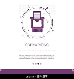 Copywriting Freelance Occupation Content Marketing Web Banner With Copy Space Stock Vector