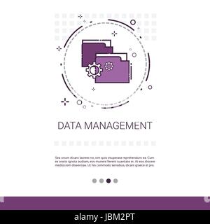 Data Management Content Marketing Web Banner With Copy Space Stock Vector
