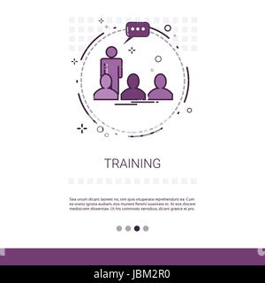 Learning Training Courses Education Web Banner With Copy Space Stock Vector
