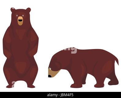 cartoon brown bears Stock Vector