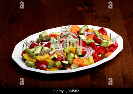 sliced vegetables for a vegetable pan Stock Photo