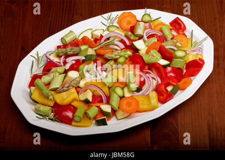 sliced vegetables for a vegetable pan Stock Photo