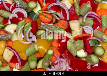 sliced vegetables background Stock Photo