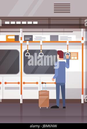 People Passangers In Subway Car Modern City Public Transport, Underground Tram Stock Vector